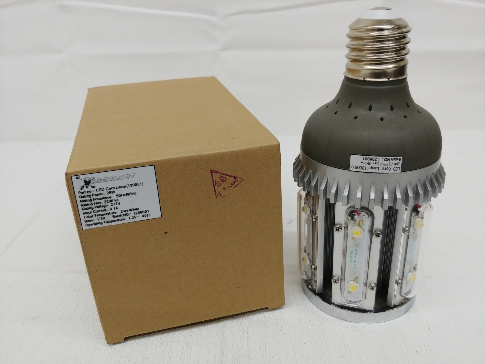 LED Corn Bulb Light 28W 2200lm Day White 277VAC E39 Base