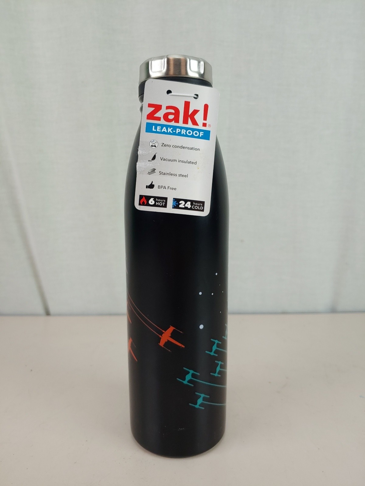 Star Wars Stainless Steel Water Bottle Black Zak Designs 19 oz New