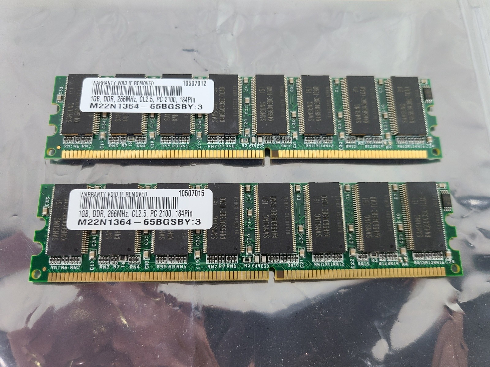 2GB 2 x 1GB PC2100 DDR 266 MHz Non-ECC 184 pin DIMM Memory RAM