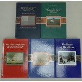 Lot of 5 textbooks containing titles such as Dandelion Wine ( Ray Bradbury) and Nothing But The Truth (Avi) 