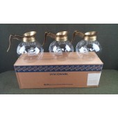 Commercial Coffee Decanters Carafes 10 Cup Glass Gold Handle NEW Qty 3