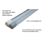 G13 LED 2Ft Tube Light Bulb T8  12W 4500K Natural White Ballast Compatible