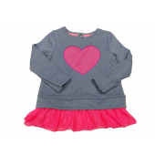 Cat & Jack Girl's Pink/Gray Skirted Top Pink Heart Size 18 Months