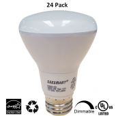24 Pack BR20 Flood Dimmable LED Light Bulb 7W (50W) 3000K Warm White