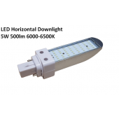 5W LED Horizontal Bulb Downlight  6000K 500 Lumen G24D Base